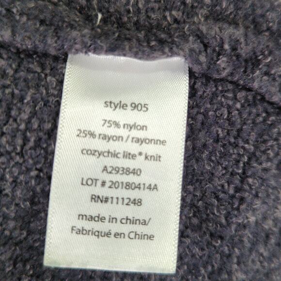 Barefoot Dreams Sweater Womens 2X Blue Gray Cozychic Lite Cardigan Pockets Hood - Picture 3 of 6